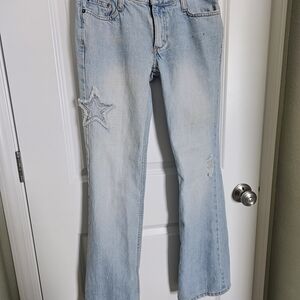 Luella For Target Vintage Y2k Light Blue Flare Jeans w/ Star Detail Sz 7